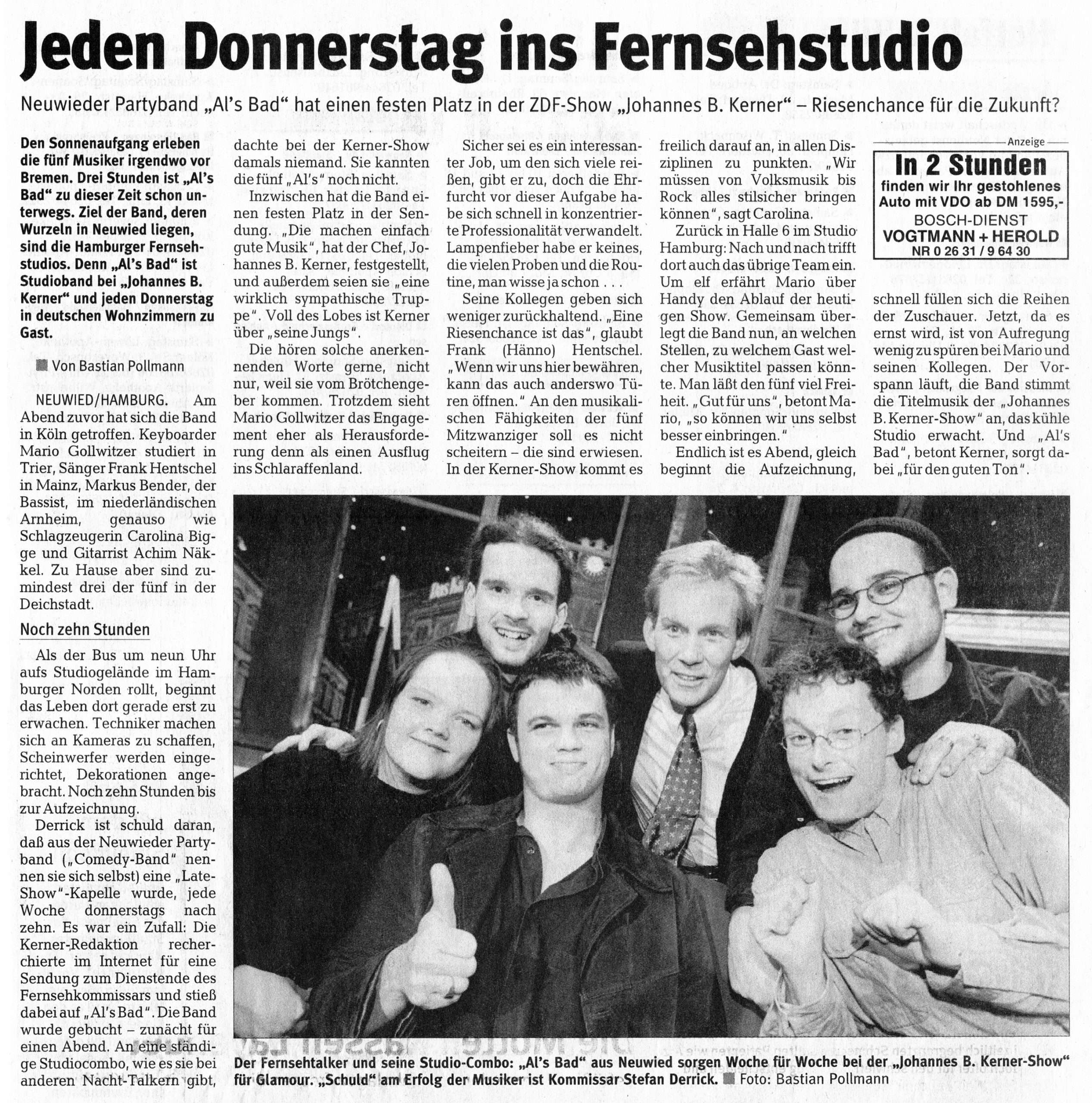 Rhein-Zeitung "JBK" 10.04.1999